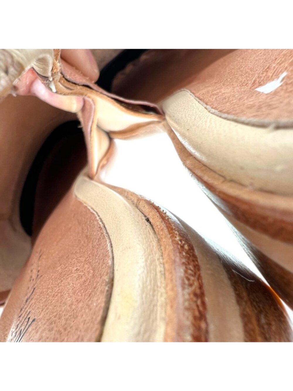 Jeffrey Campbell Beige Leather Slingback Oxford Shoes Size 9 Light Academia - Picture 12 of 14